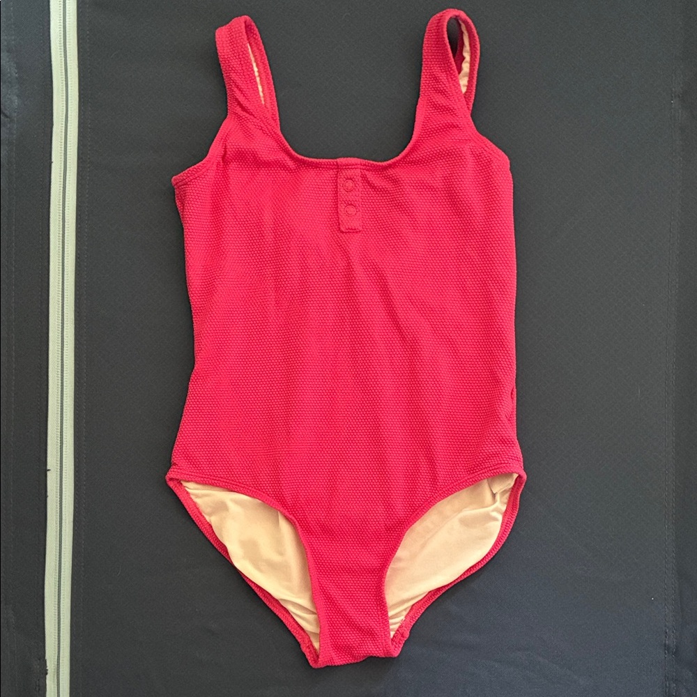 Old Navy Girls Size Large 10-12 One-piece  Pink Bathing Swimsuit